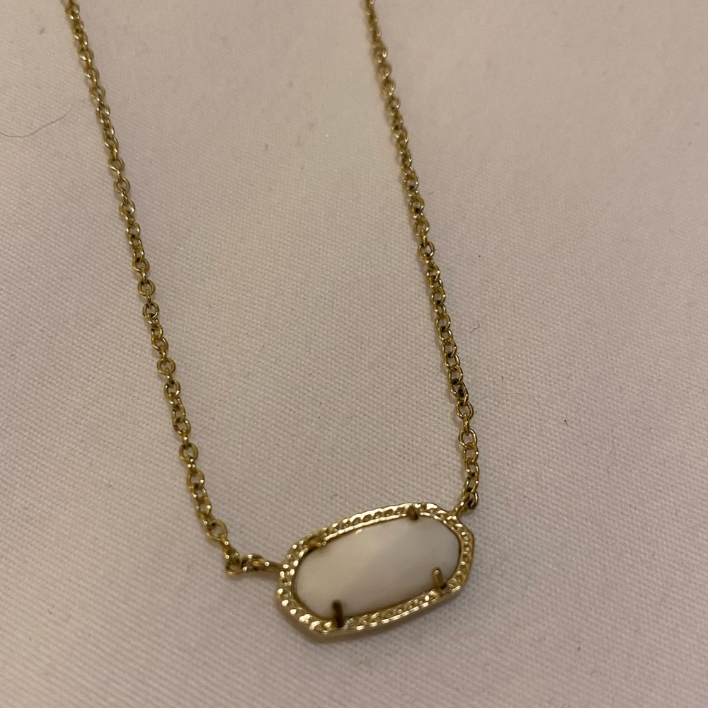 Kendra Scott Elisa Necklace gold metal white stone